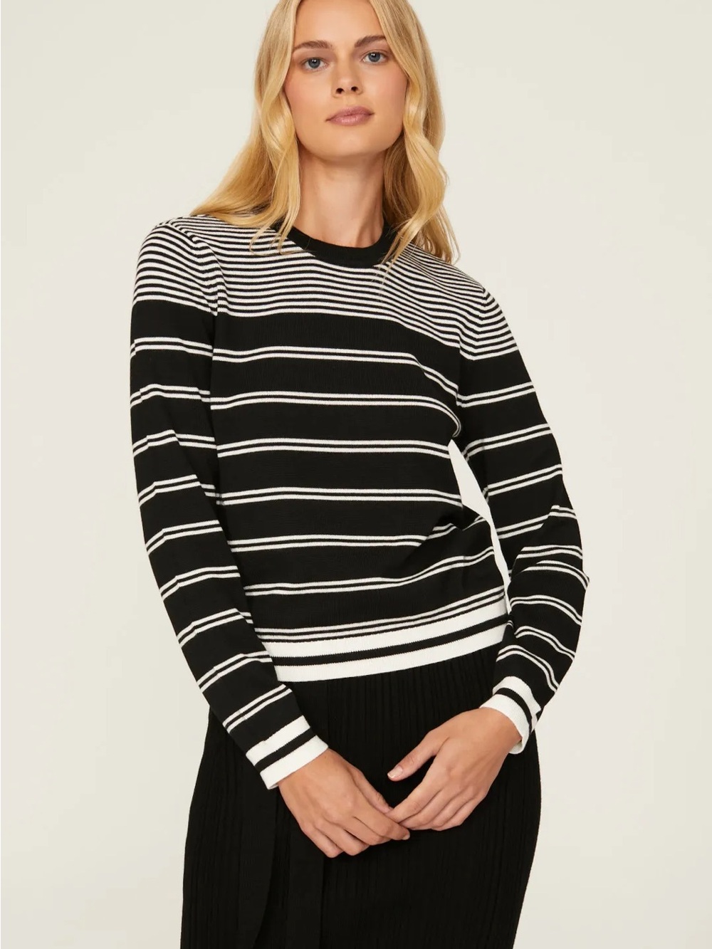 Jason Wu Black Striped Sweater